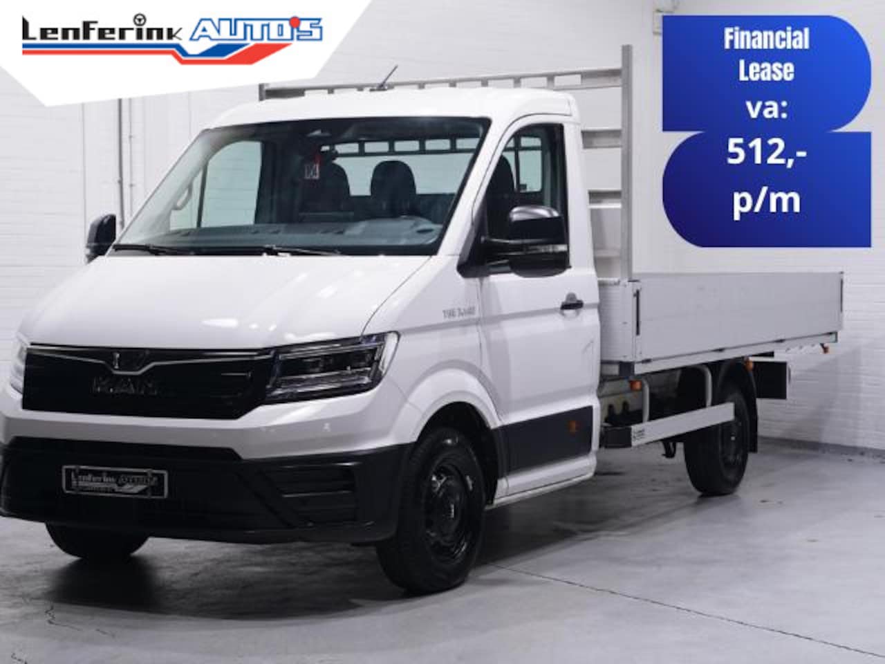 MAN TGE - 3.140 140 pk DSG Aut. Pick Up / Open Laadbak Navi, Camera, Trekhaak 3.000 kg, LxBxH 383x22 - AutoWereld.nl