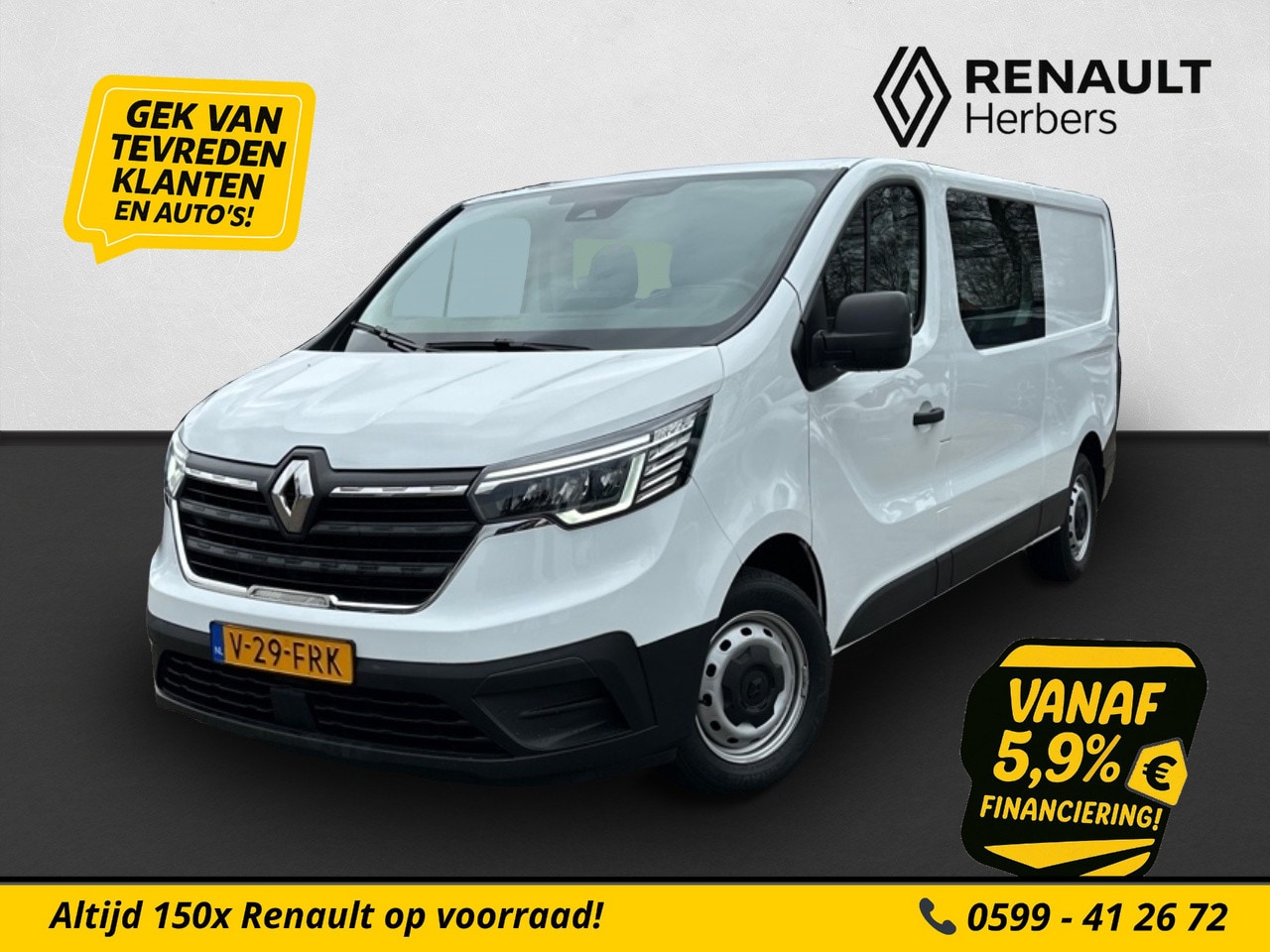 Renault Trafic - 2.0 Blue dCi 110 T29 L2H1 Start DC AIRCO / DUBBELE CABINE / 6 PERSOONS / PDC / TREKHAAK - AutoWereld.nl