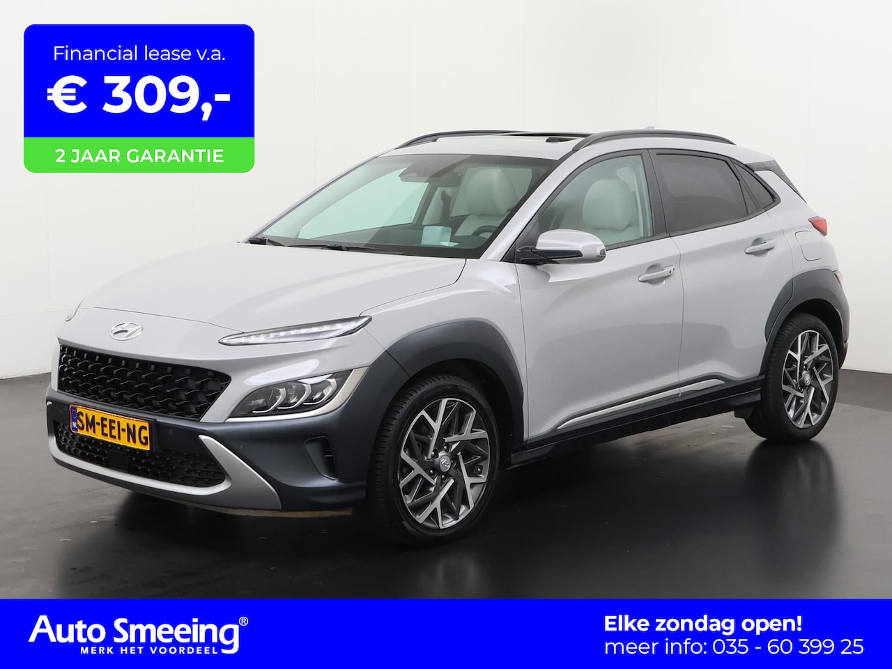 Hyundai Kona - 1.6 GDI HEV Premium | Schuifdak | Leder | Head-up | Zondag Open! - AutoWereld.nl