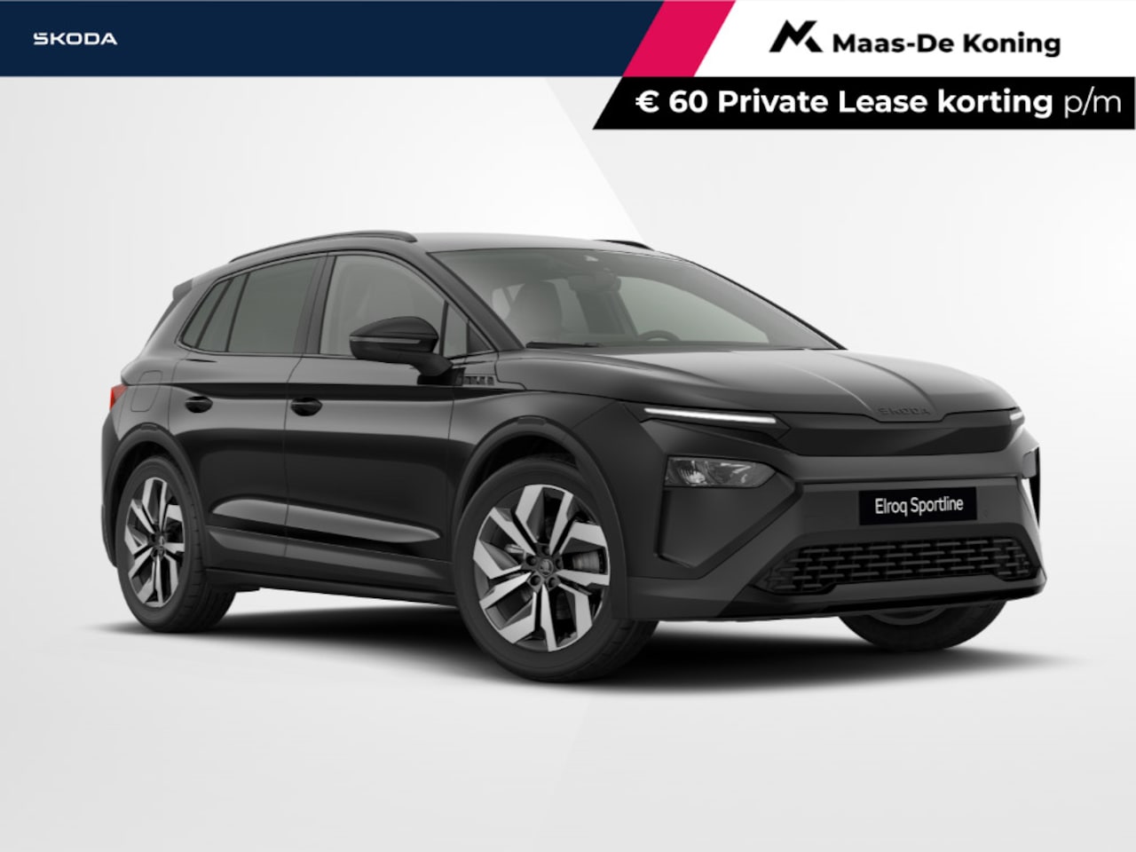 Skoda Elroq - 60 Sportline | Black Magic | 20 inch Vega Velgen | Private lease v.a. €481,- p/m | €1500,- - AutoWereld.nl