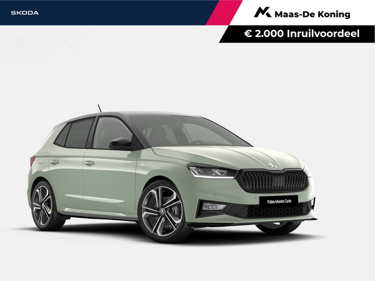 Skoda Fabia - Monte Carlo 1.0 TSI 85 kW / 115 PK Hatchback 7 ver snelling | Timiano green black magic | - AutoWereld.nl