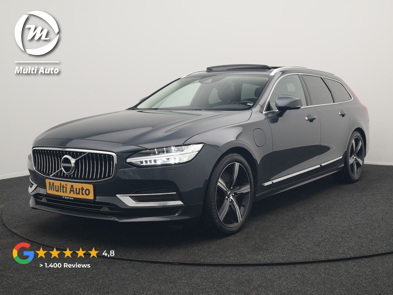 Volvo V90 - T8 AWD Inscription Plug In Hybrid 394pk Dealer O.H PHEV | Trekhaak af Fabriek | Panodak | - AutoWereld.nl