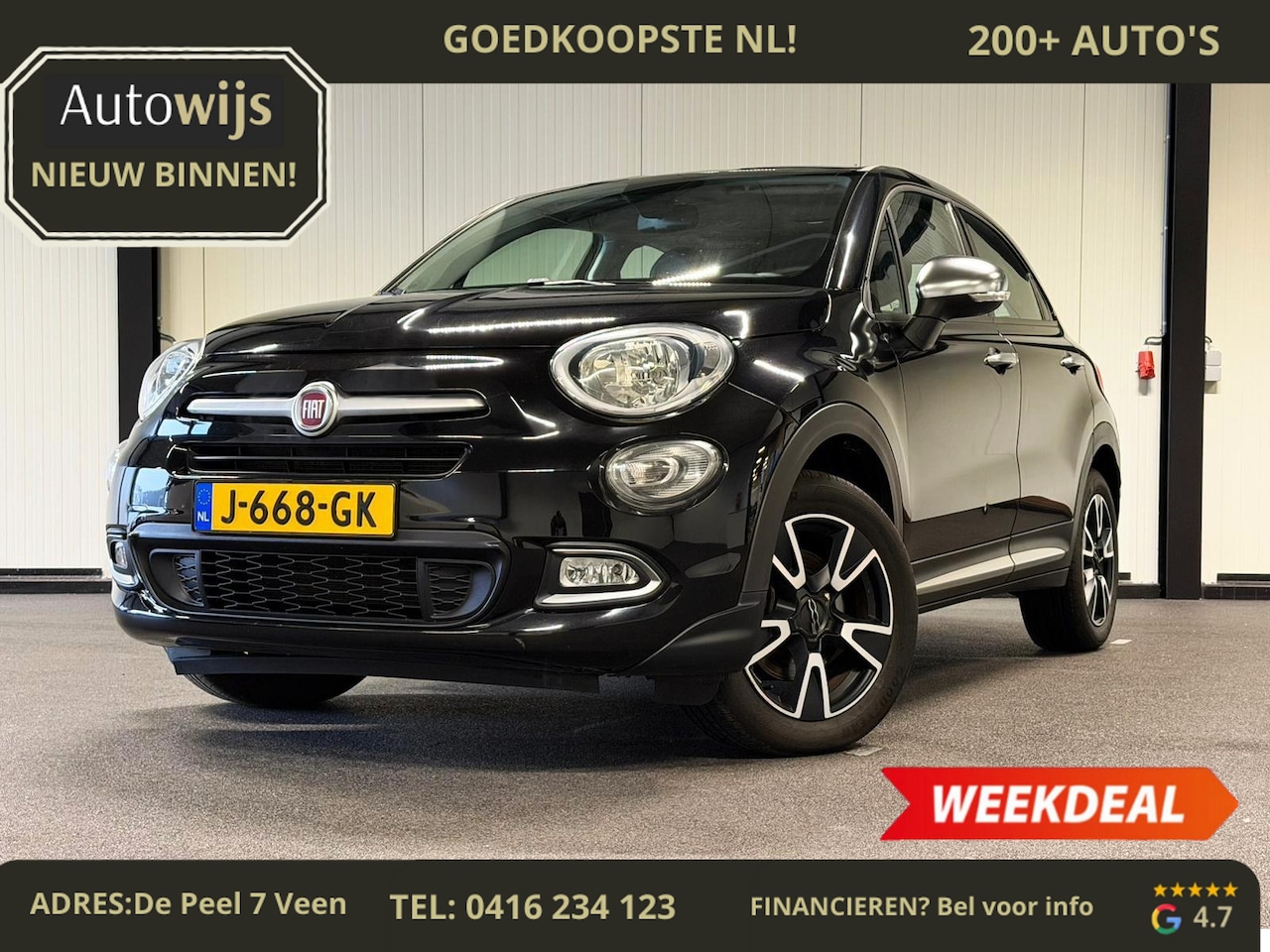 Fiat 500 X - 1.6 PopStar|LED|NAVI|PDC|TREKHAAK|CLIMA - AutoWereld.nl