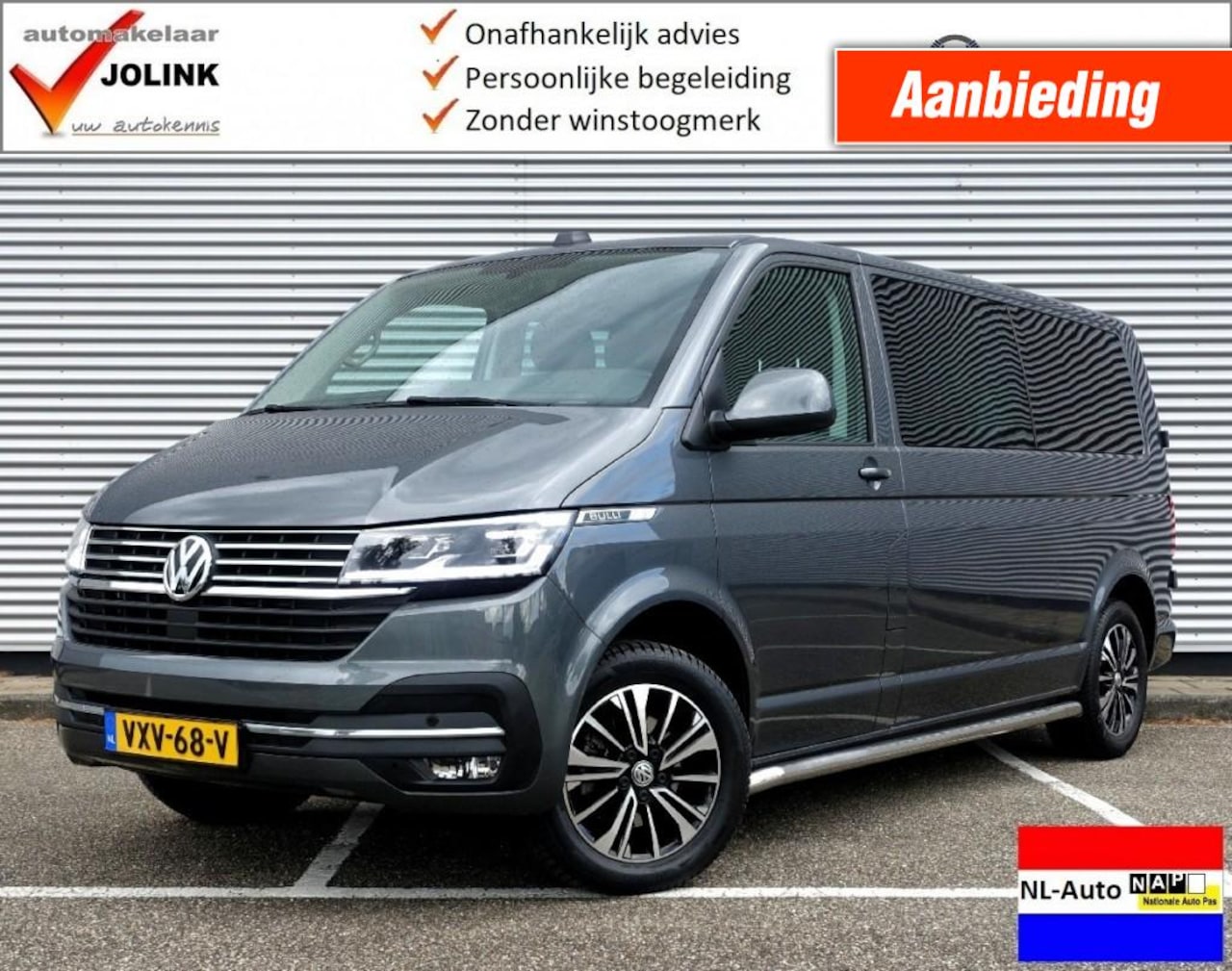 Volkswagen Transporter - 2.0 TDi 150 PK DSG7 Bulli DC L2H1 I NL-Auto I 100% dealer I LED I - AutoWereld.nl