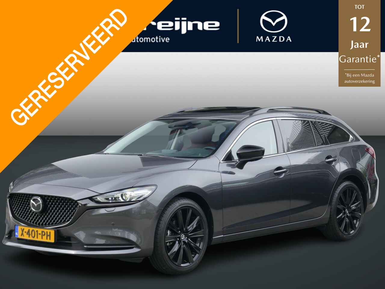 Mazda 6 Sportbreak - 2.5 SkyActiv-G 194 Homura | AUTOMAAT | Rood Lederen Bekleding | Sunroof | Afneembare trekh - AutoWereld.nl
