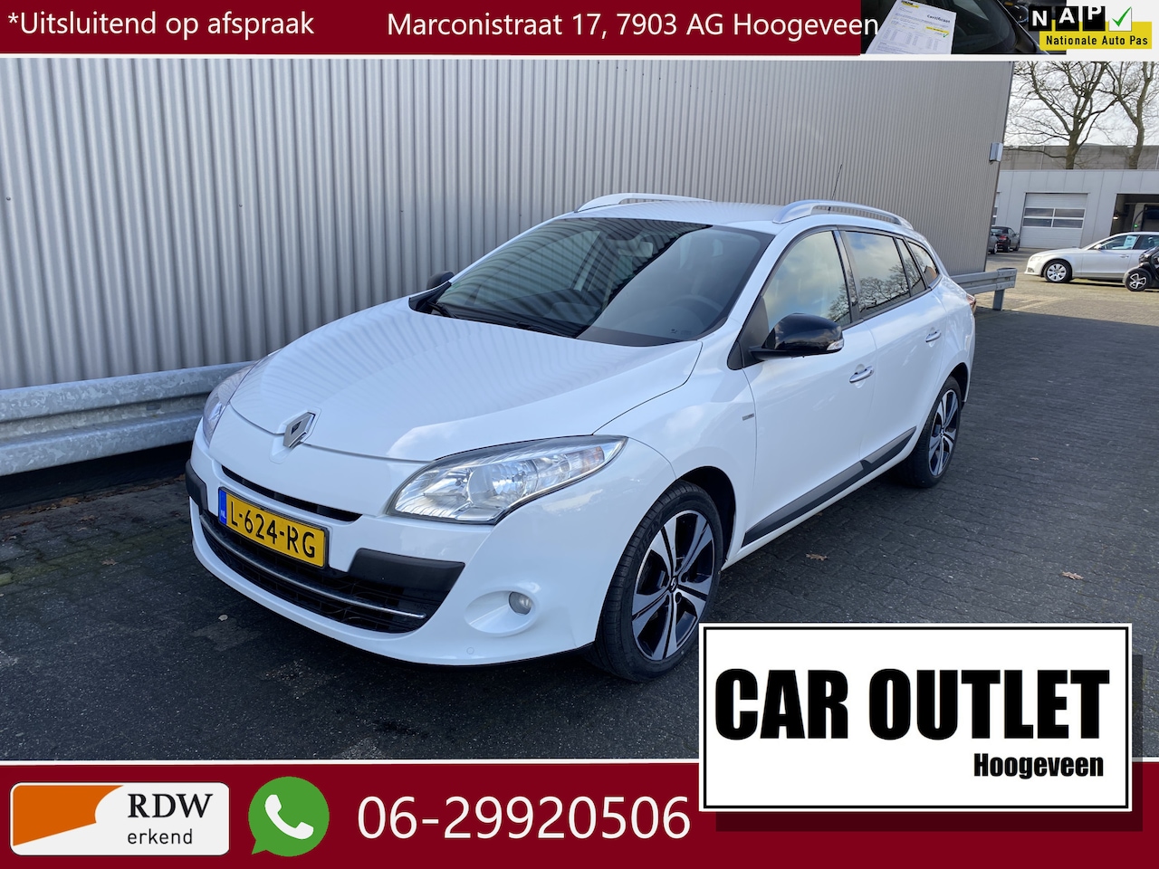 Renault Mégane Estate - 1.4 TCe Dynamique 146Dkm, Leer/Stof, Clima, Navi, CC, PDC v/a, LM, Trekh, nw. APK – Inruil - AutoWereld.nl