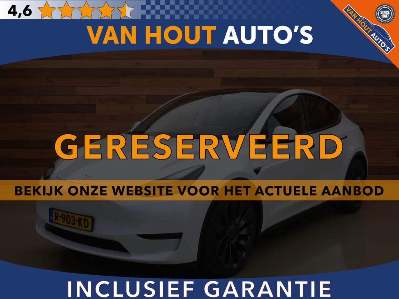 Tesla Model Y - Performance AWD 75 kWh |SOH93% | AUTOPILOT | 462PK | TREKHAAK |  GERESERVEERD - AutoWereld.nl