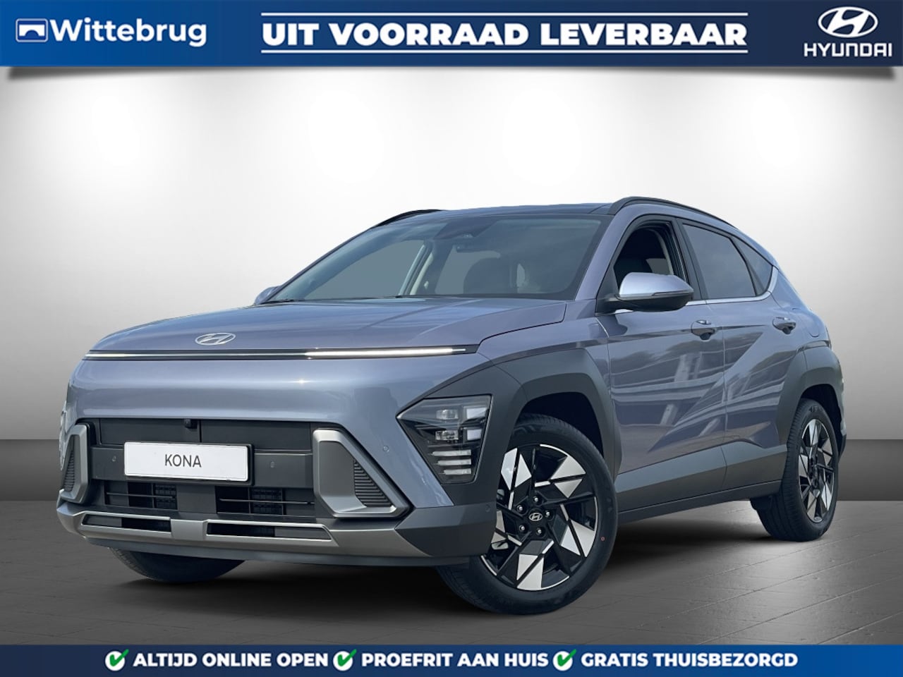 Hyundai Kona - 1.6 GDI HEV Premium Sky VALE Full Hybride Automaat met Panorama schuifdak, Navigatie, Lede - AutoWereld.nl