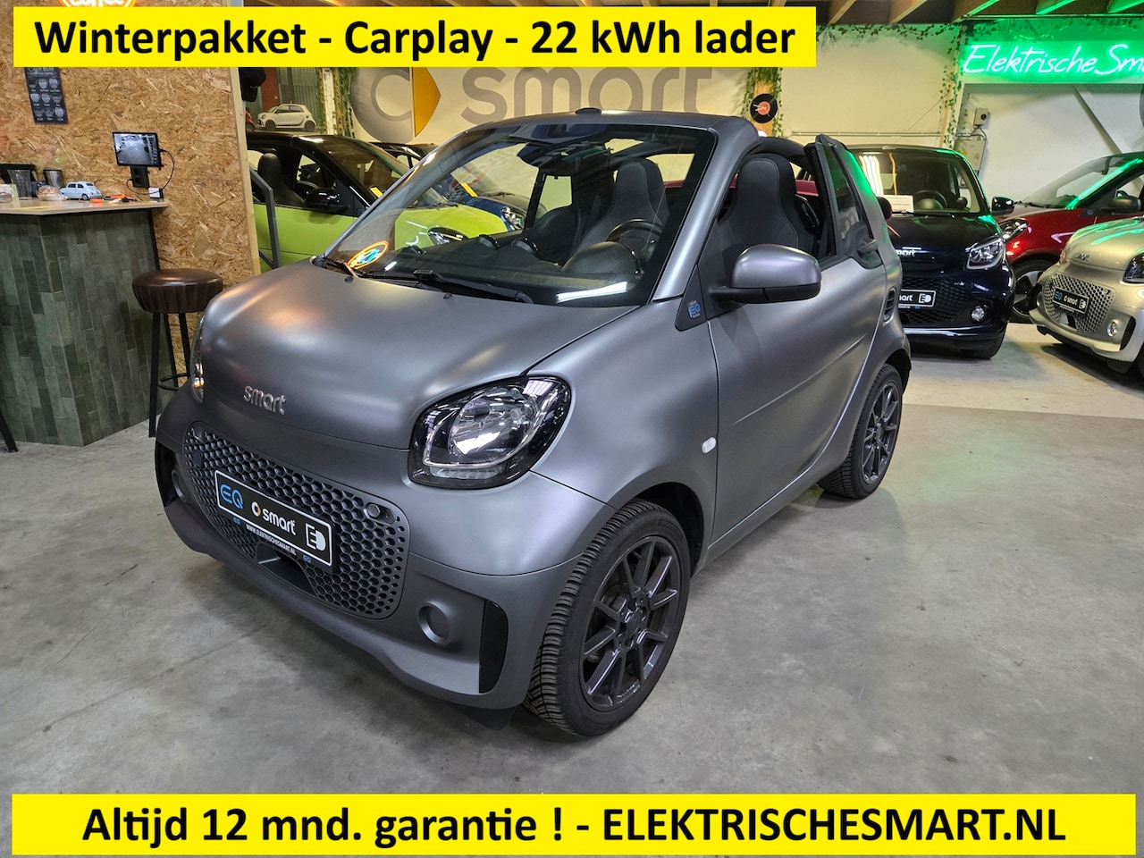 Smart Fortwo cabrio - EQ Comfort - stoel- en stuurverwarming - Carplay - 12 mnd. garantie - 3 fase snellader 22 - AutoWereld.nl