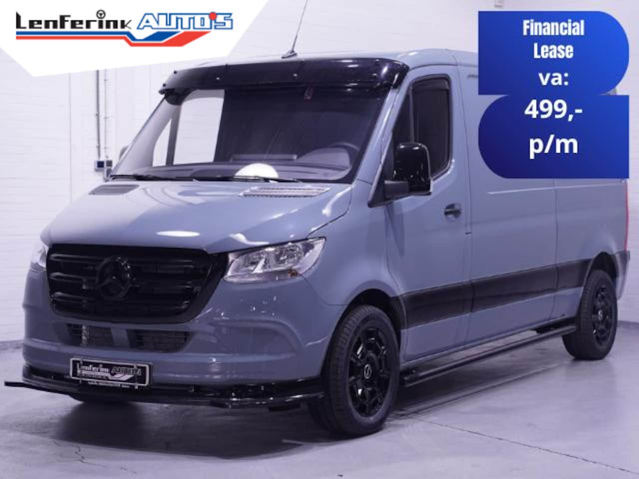 Mercedes-Benz Sprinter - 215 CDI 150 pk Black&Grey Edition L2H1 Airco, 18" LMV, Bumpers in Kleur, Zonneklep, Grille - AutoWereld.nl