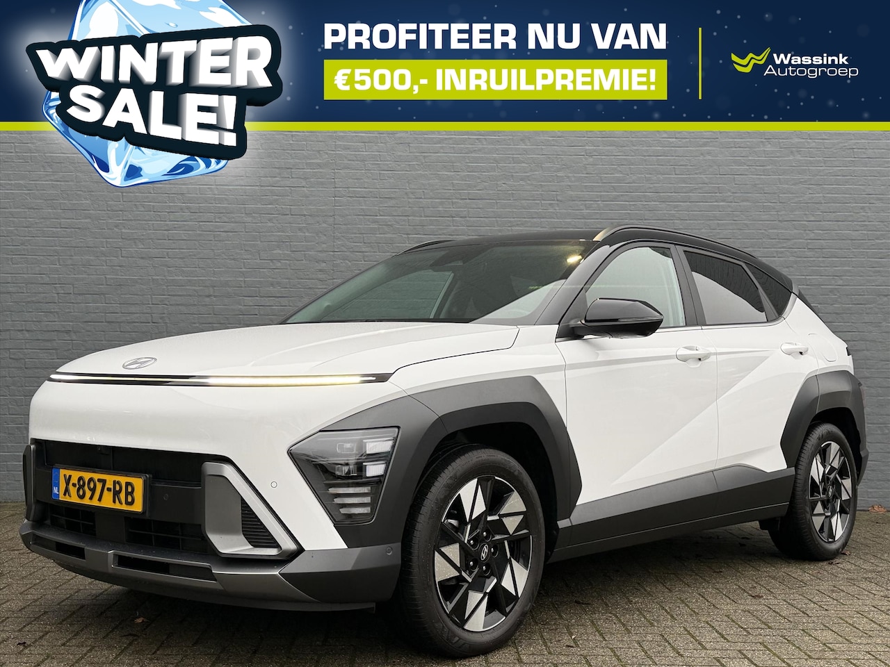 Hyundai Kona - New 1.6 GDI HEV 141pk DCT Premium Two Tone | WINTERSALE! | Trekhaak | Navigatie | BOSE Spe - AutoWereld.nl