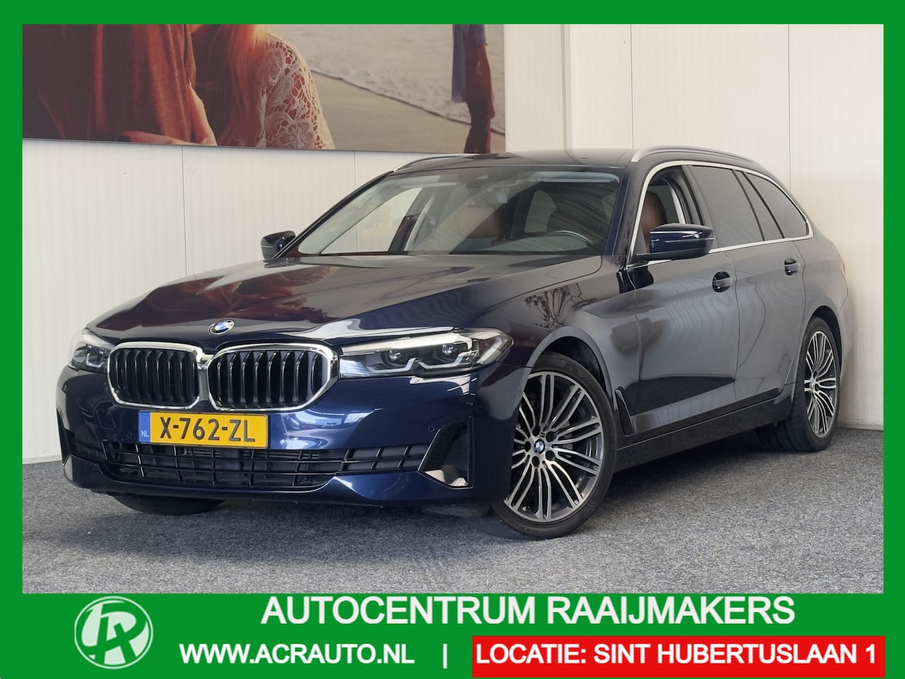 BMW 5-serie Touring - 518 DIESEL HYBRIDE HIGH EXECUTIVE AUTOMAAT LEDER NAVIGATIE CRUISE CONTROL APPLE CARPLAY/AN - AutoWereld.nl