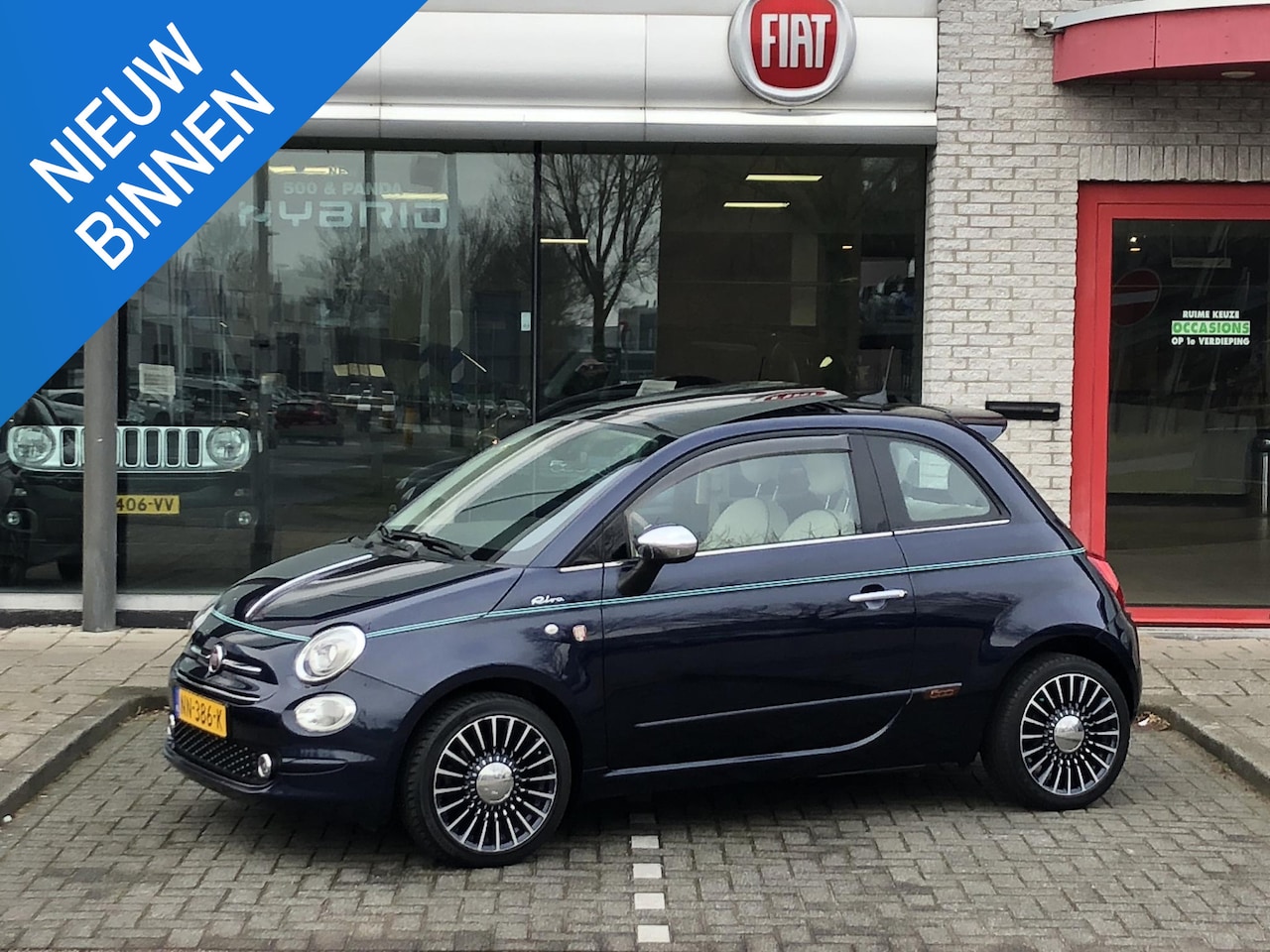 Fiat 500 - TwinAir Turbo 105pk Riva NAVI|CLIMATE|LEER|SCHUIFDAK|PDC|16" - AutoWereld.nl