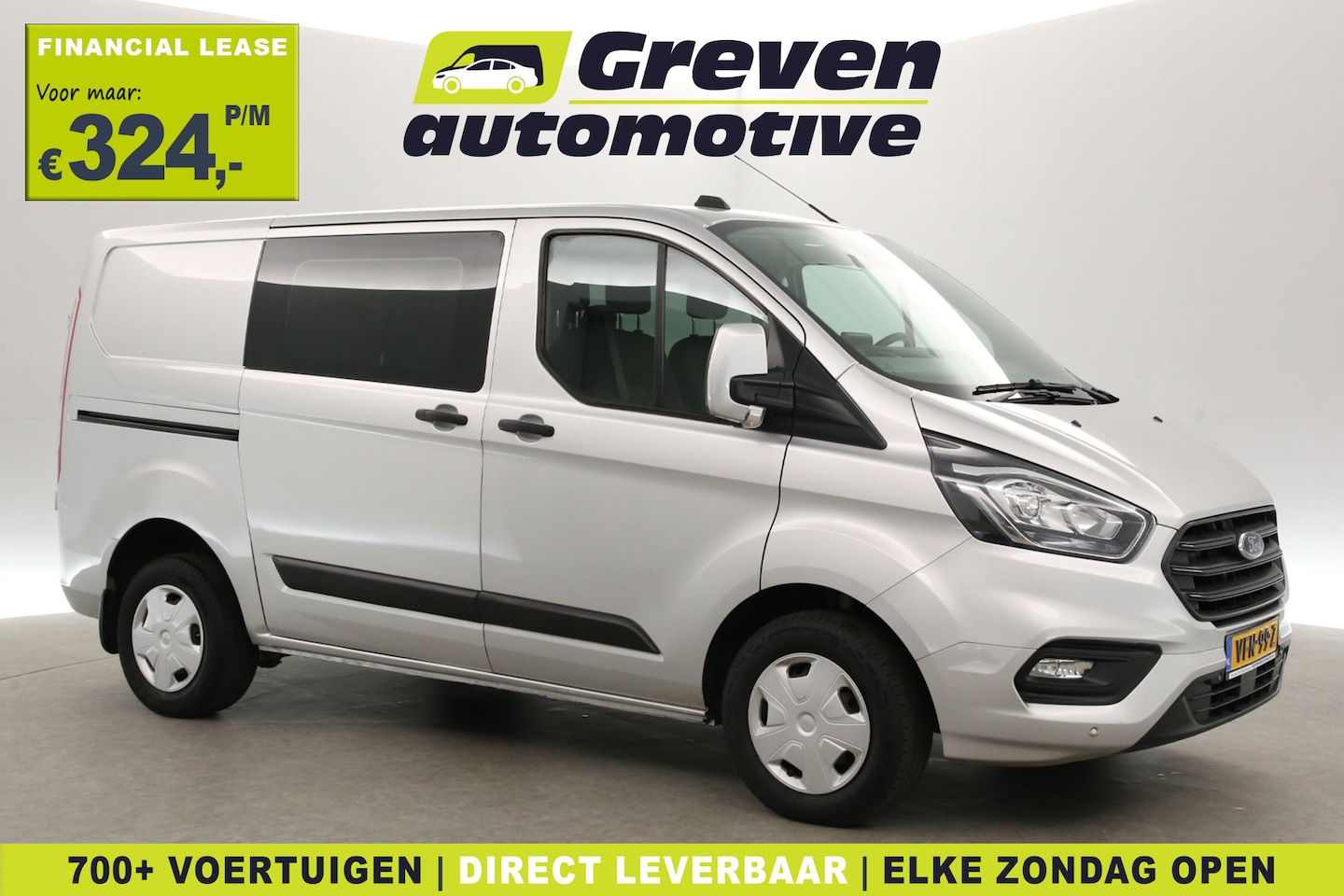 Ford Transit Custom - 2.0 TDCI L1H1 | MARGE | DC | 6-Zits | Airco | Cruise | Carplay | Navi | Trekhaak | Parkeer - AutoWereld.nl