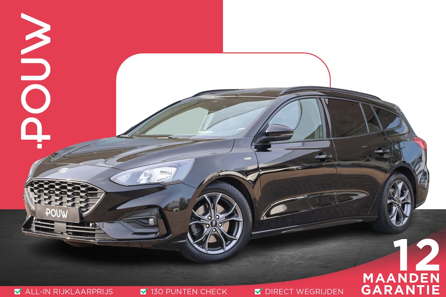 Ford Focus Wagon - 1.0 EcoBoost 125pk AUT Titanium Business | Trekhaak | Camera | Cruise Control | Navigatie - AutoWereld.nl