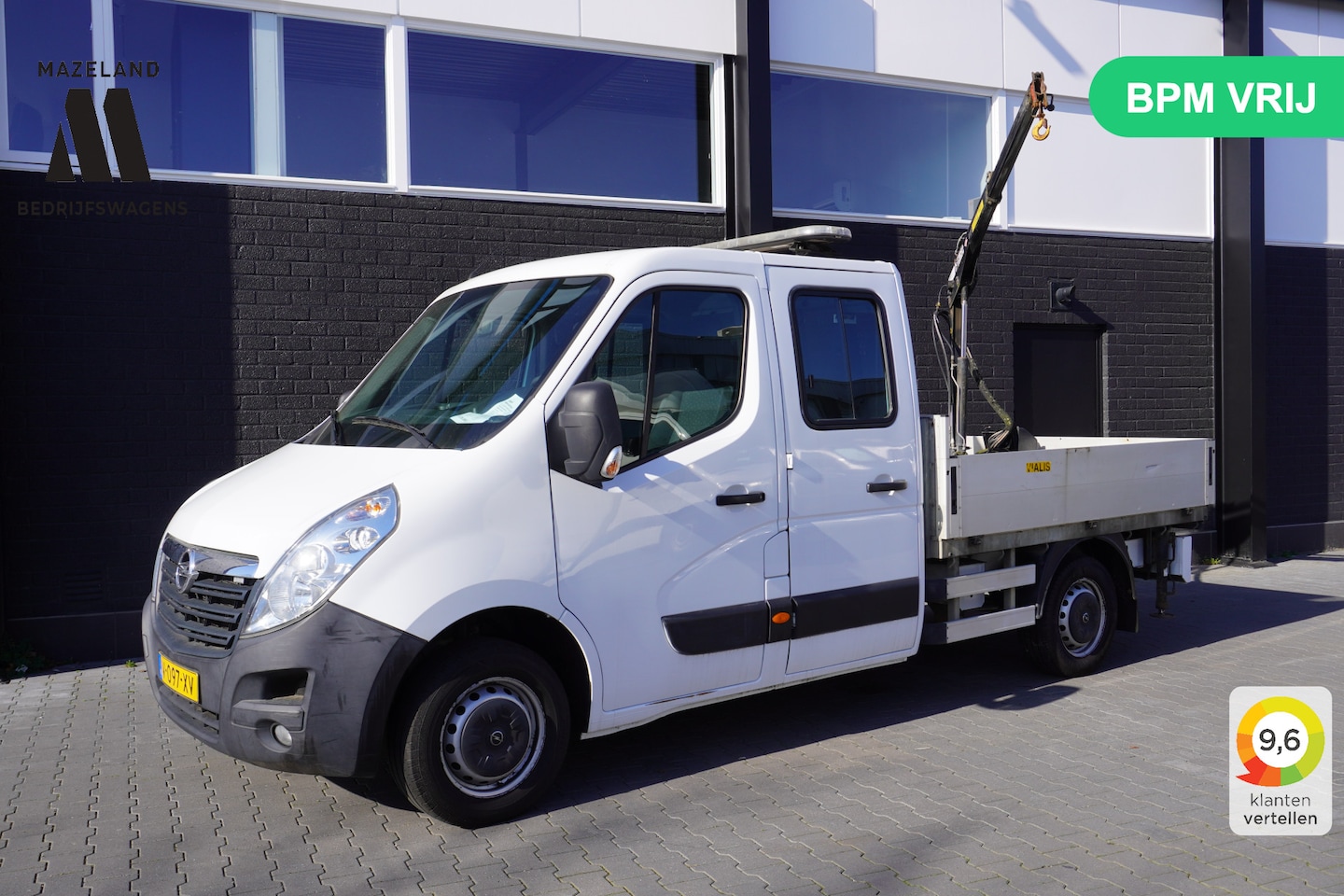 Opel Movano - 2.3 CDTI BiTurbo L2 Openlaadbak - Airco - Navi - HIAB kraan - € 19.950,- Excl. - AutoWereld.nl