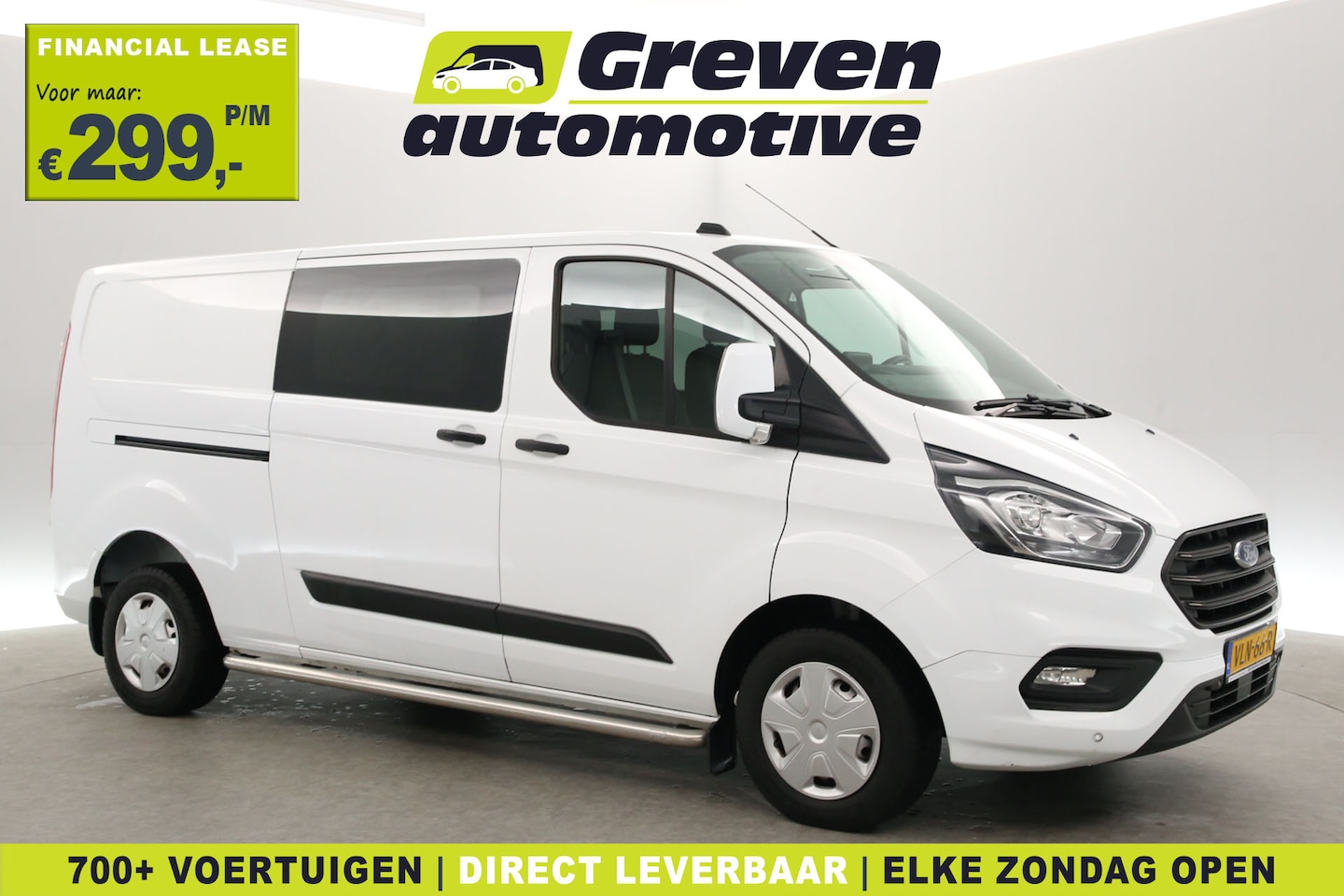 Ford Transit Custom - 2.0 TDCI L2H1 | DC | 6 Zits | Airco | Cruise | Carplay | Trekhaak | Navi | Parkeersens. - AutoWereld.nl