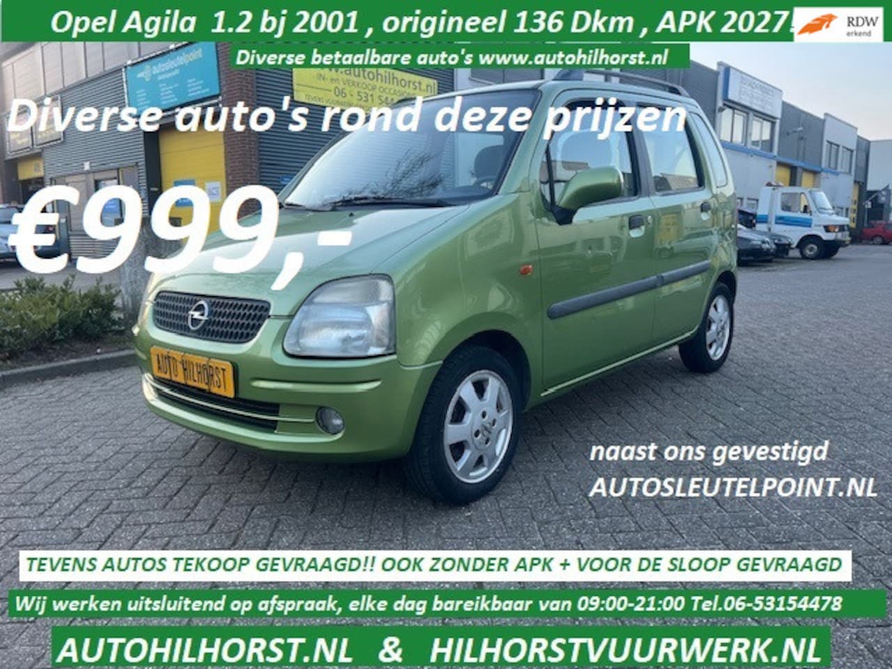 Opel Agila - 1.2-16V Elegance 1.2-16V Elegance , APK 2027!! ( zie alle foto's ) - AutoWereld.nl
