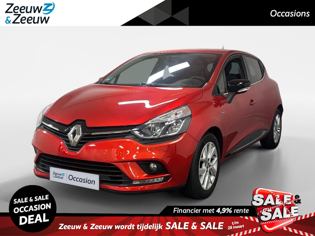 Renault Clio - 0.9 TCe Limited NAVI AIRCO PARKEERSENSOREN CRUISE CONTROLE BLUETOOTH LM VELGEN 5 DEURS ZEE - AutoWereld.nl