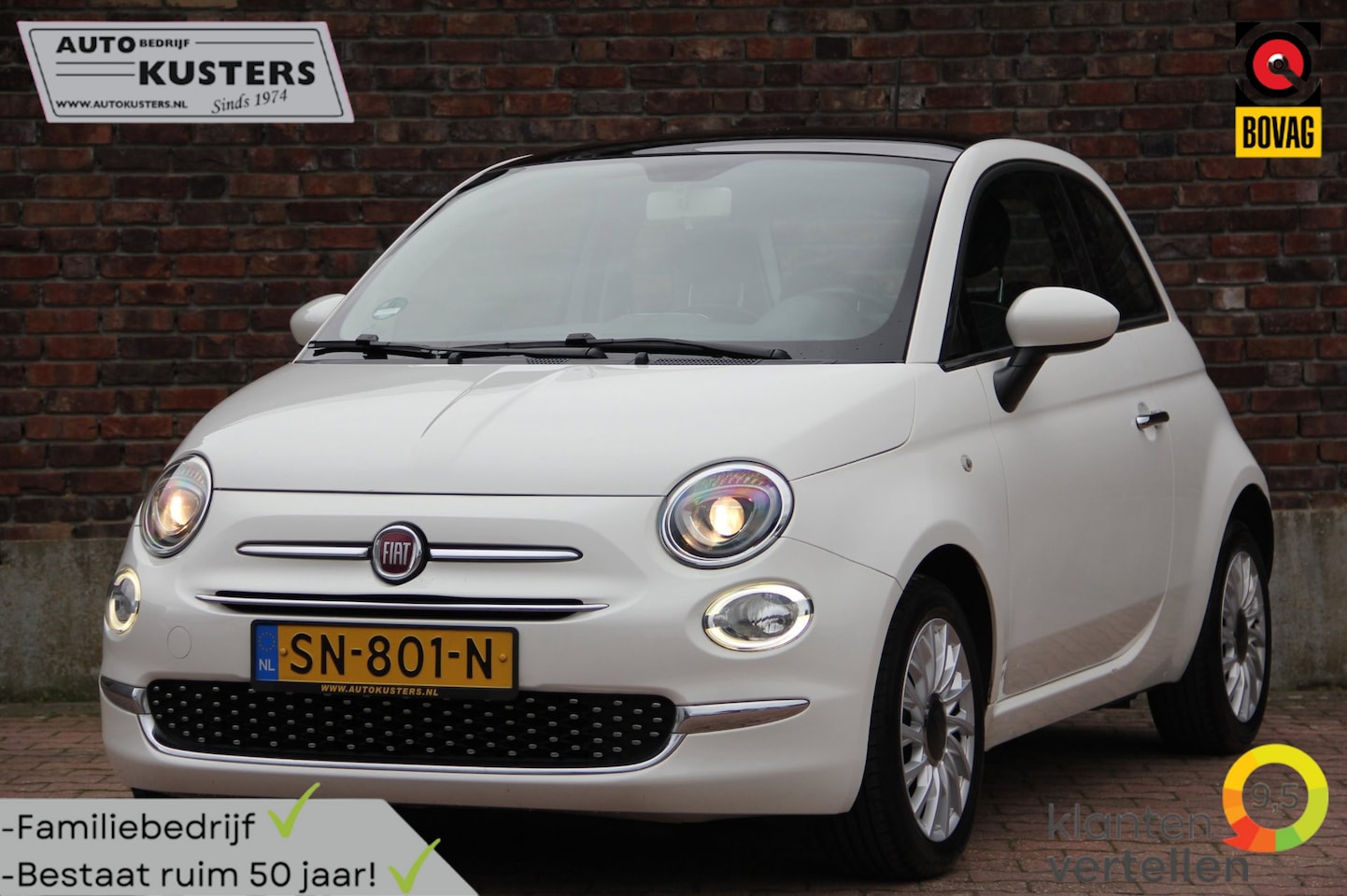 Fiat 500 - 1.2 Lounge| Panorama dak| Airco| Cruise control| - AutoWereld.nl