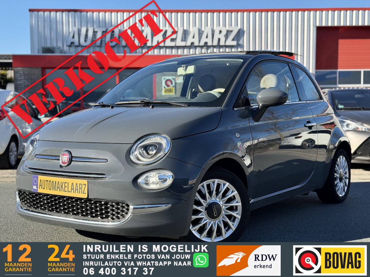 Fiat 500 - 0.9 TwinAir Turbo Lounge PANO LEDER NAVI - AutoWereld.nl
