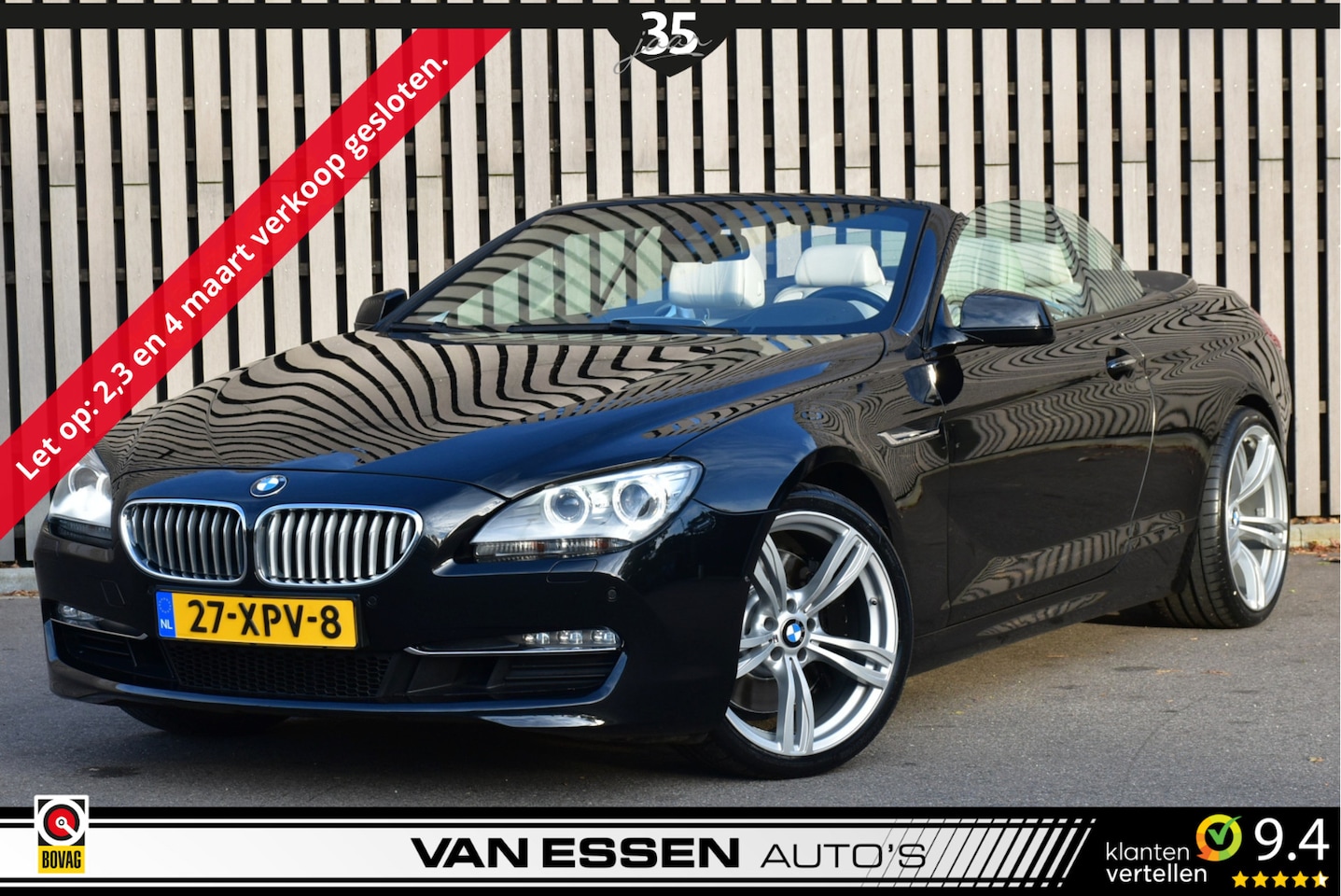 BMW 6-serie Cabrio - 650i High Executive Leder Head-Up Navi 360-Camera 4-Wielsturing Memory NL-AUTO! - AutoWereld.nl
