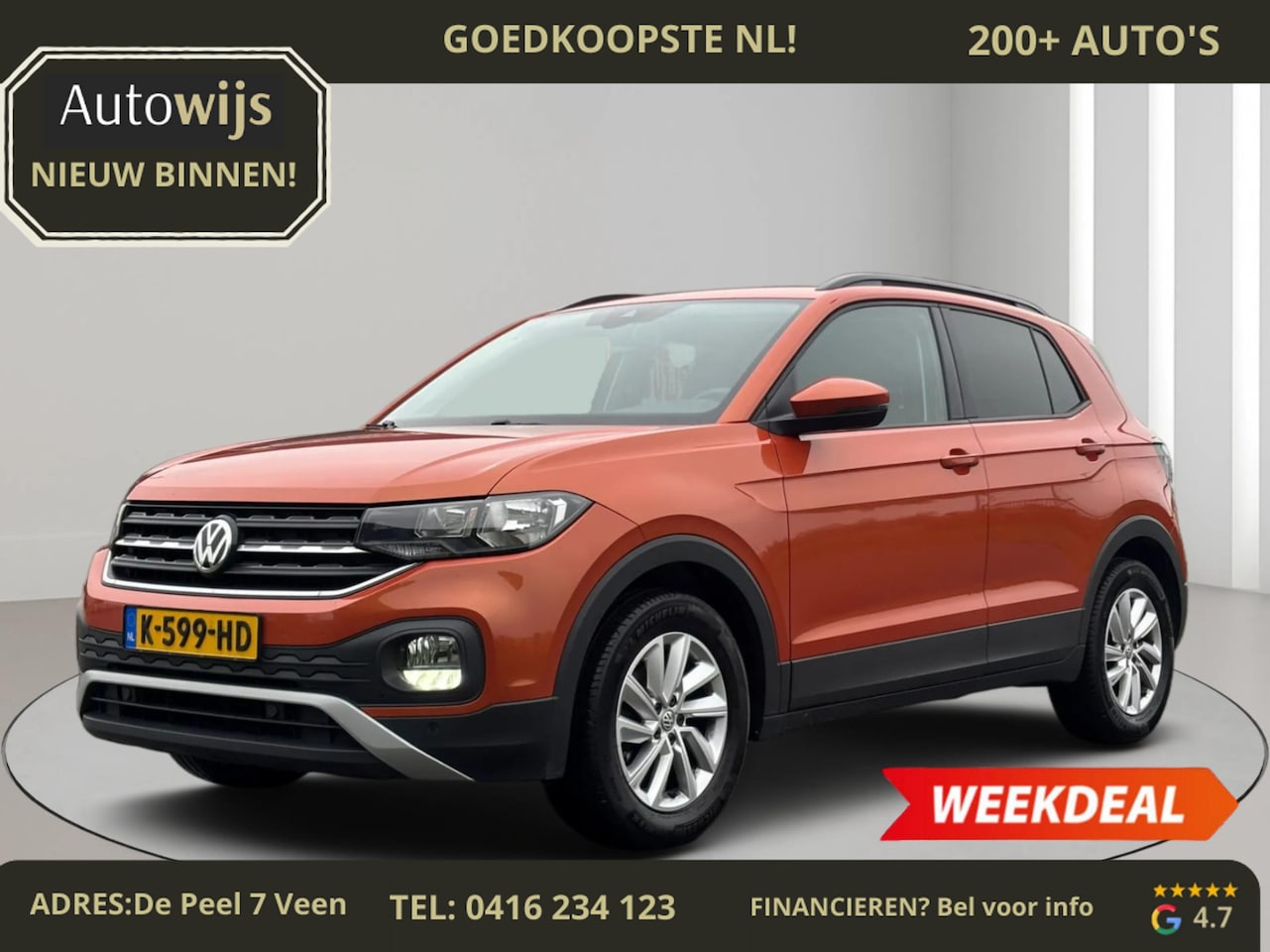 Volkswagen T-Cross - 1.0 TSI Style|TREKHAAK|MF-STUUR|PDC|CLIMA|Goed onderhouden - AutoWereld.nl