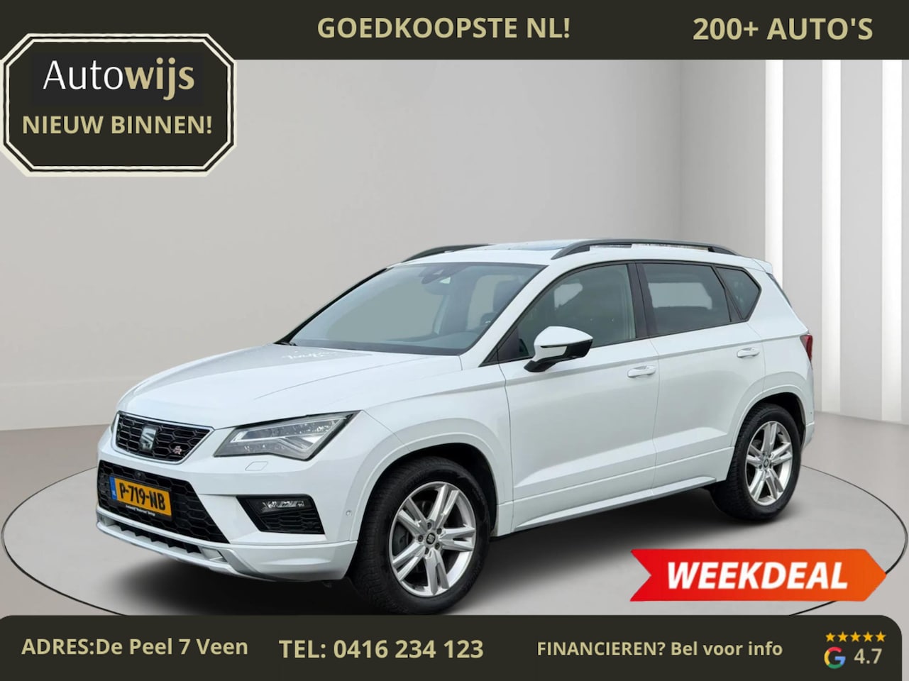 SEAT Ateca - 2.0 EcoTSI FR 4DRIVE|190PK|PANO|CAMERA|FR-PAKKET|ALCANTARA - AutoWereld.nl