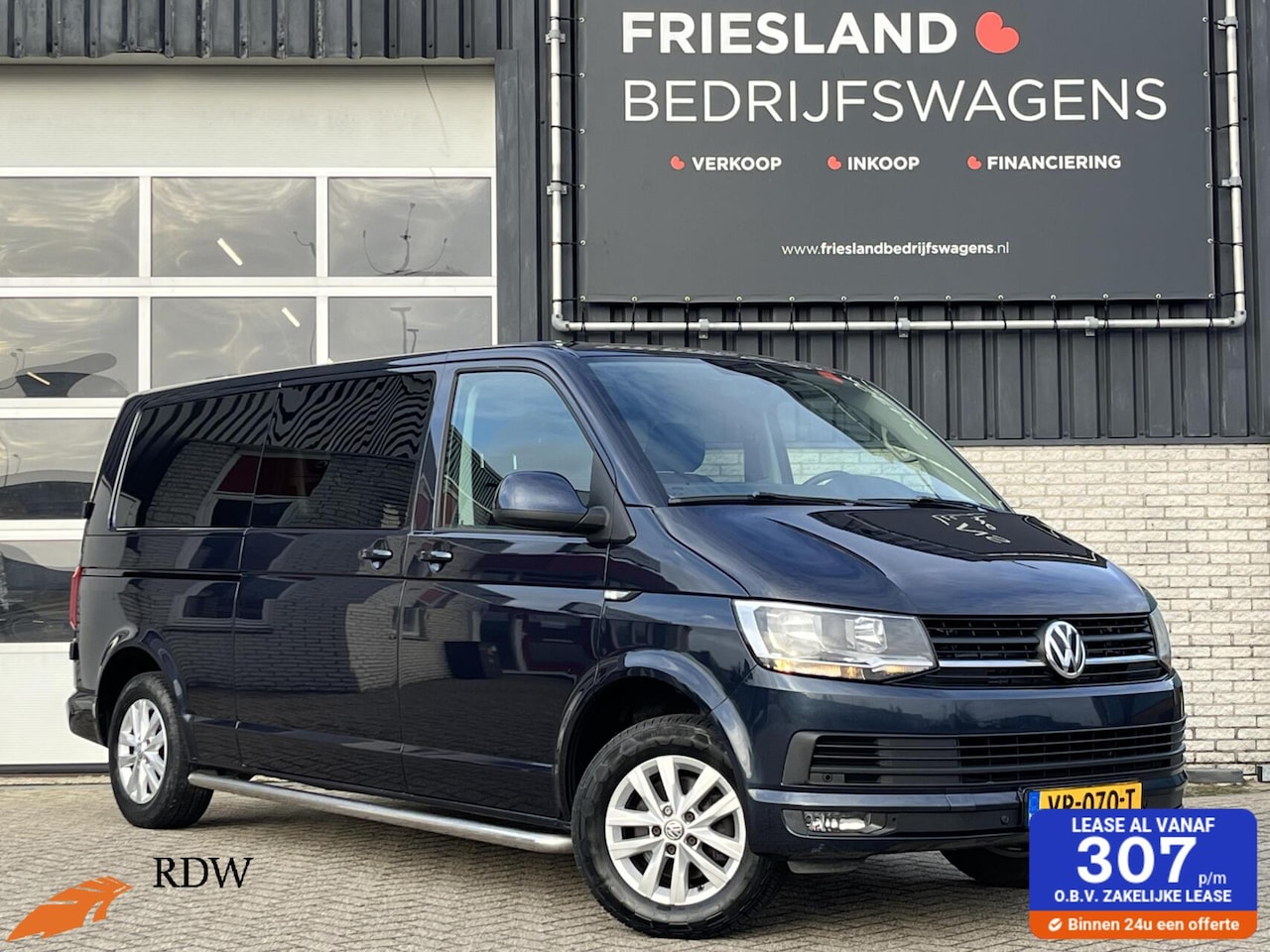 Volkswagen Transporter - 2.0 TDI 140pk L2H1 Dubbele Cabine Trekhaak/Leer/PDC/Cruise/Navi/16" - AutoWereld.nl
