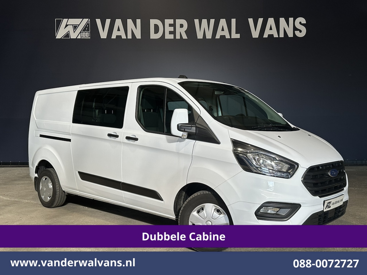 Ford Transit Custom - 2.0 TDCI 130pk L2H1 Dubbele Cabine Euro6 Airco | 6-Zits | LED | Cruisecontrol | Parkeersen - AutoWereld.nl