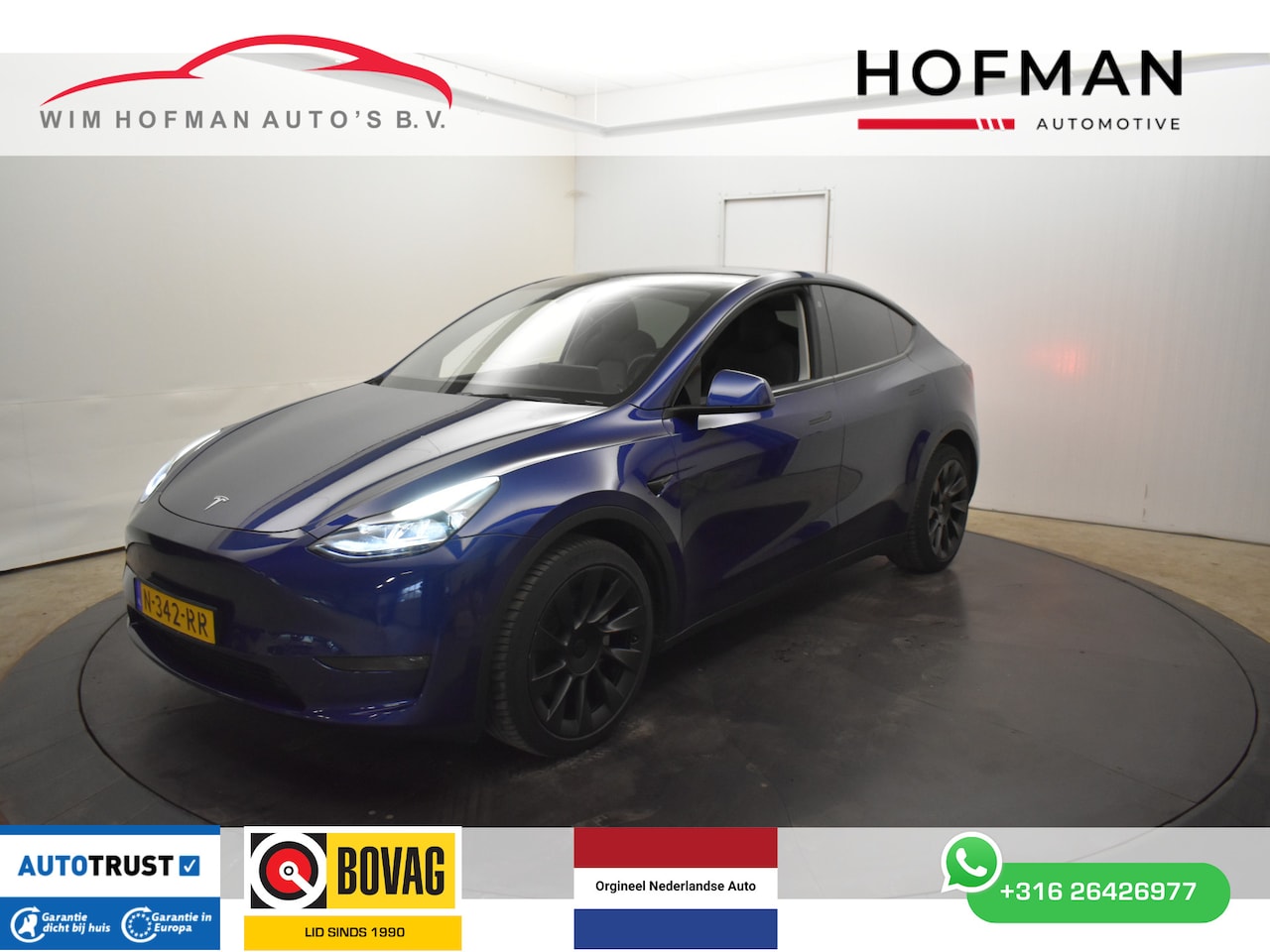 Tesla Model Y - Long Range AWD 75 kWh 351Pk LPF Accu Trekhaak EL aKlep Pano Leder Camera - AutoWereld.nl