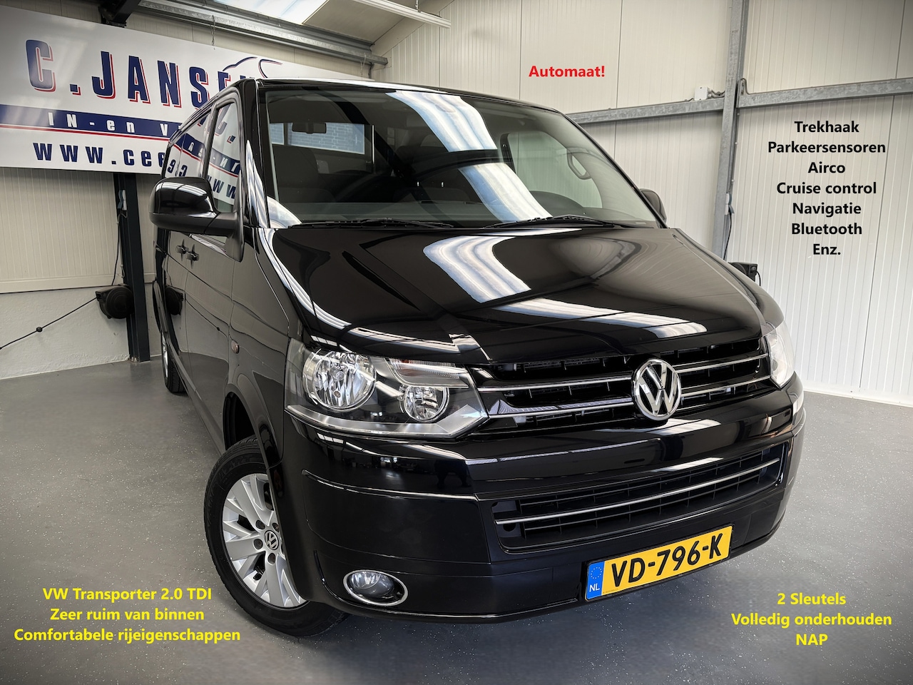Volkswagen Transporter - 2.0 TDI L2H1 DC Trendline Automaat! | Airco | Cruise control | Lederen stuurwiel - AutoWereld.nl