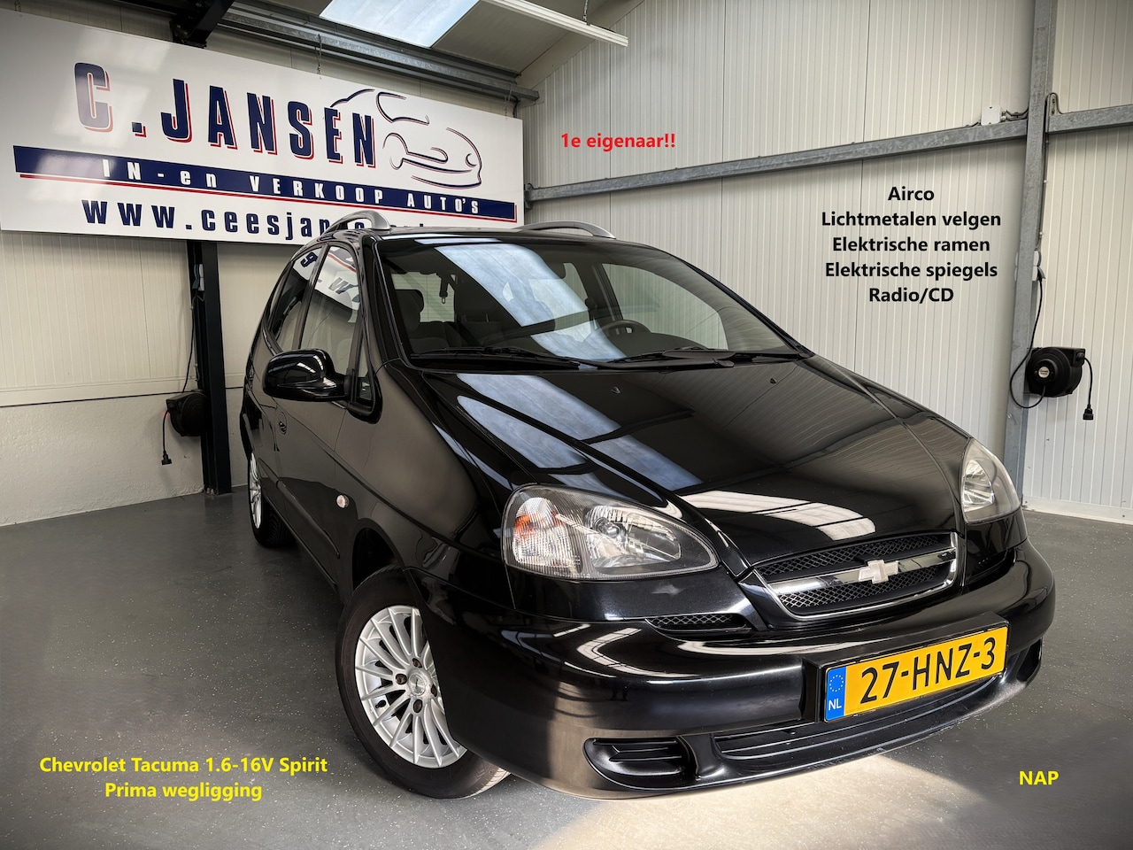 Chevrolet Tacuma - 1.6-16V Spirit 1e eigenaar! NAP | Airco | Dakrails | Lichtmetalen velgen 15" - AutoWereld.nl