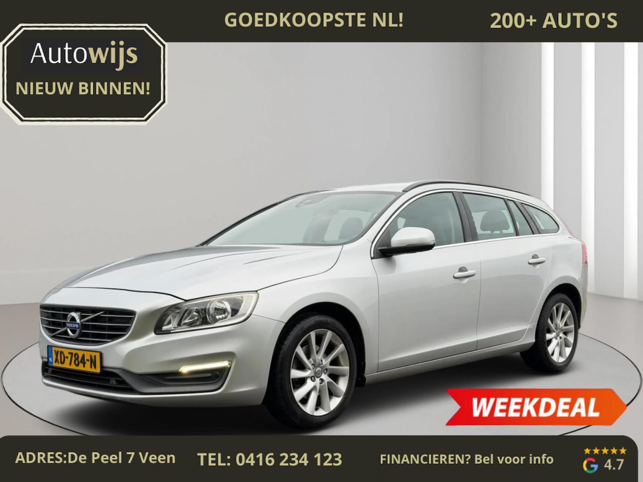 Volvo V60 - 1.6 D2 R-Design|Navi|102DKM|Goed onderhouden - AutoWereld.nl