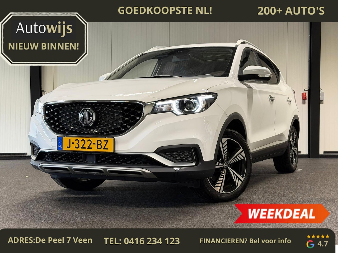 MG ZS - Luxury 45 kWh|PANO|LEDER|NL AUTO|CAMERA|LED|DEALER ONDERHOUDEN - AutoWereld.nl