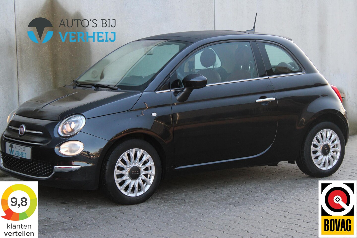 Fiat 500 - 0.9 TwinAir Turbo Lounge / LEDER / NAVI / LM VELGEN / OPEN DAK - AutoWereld.nl