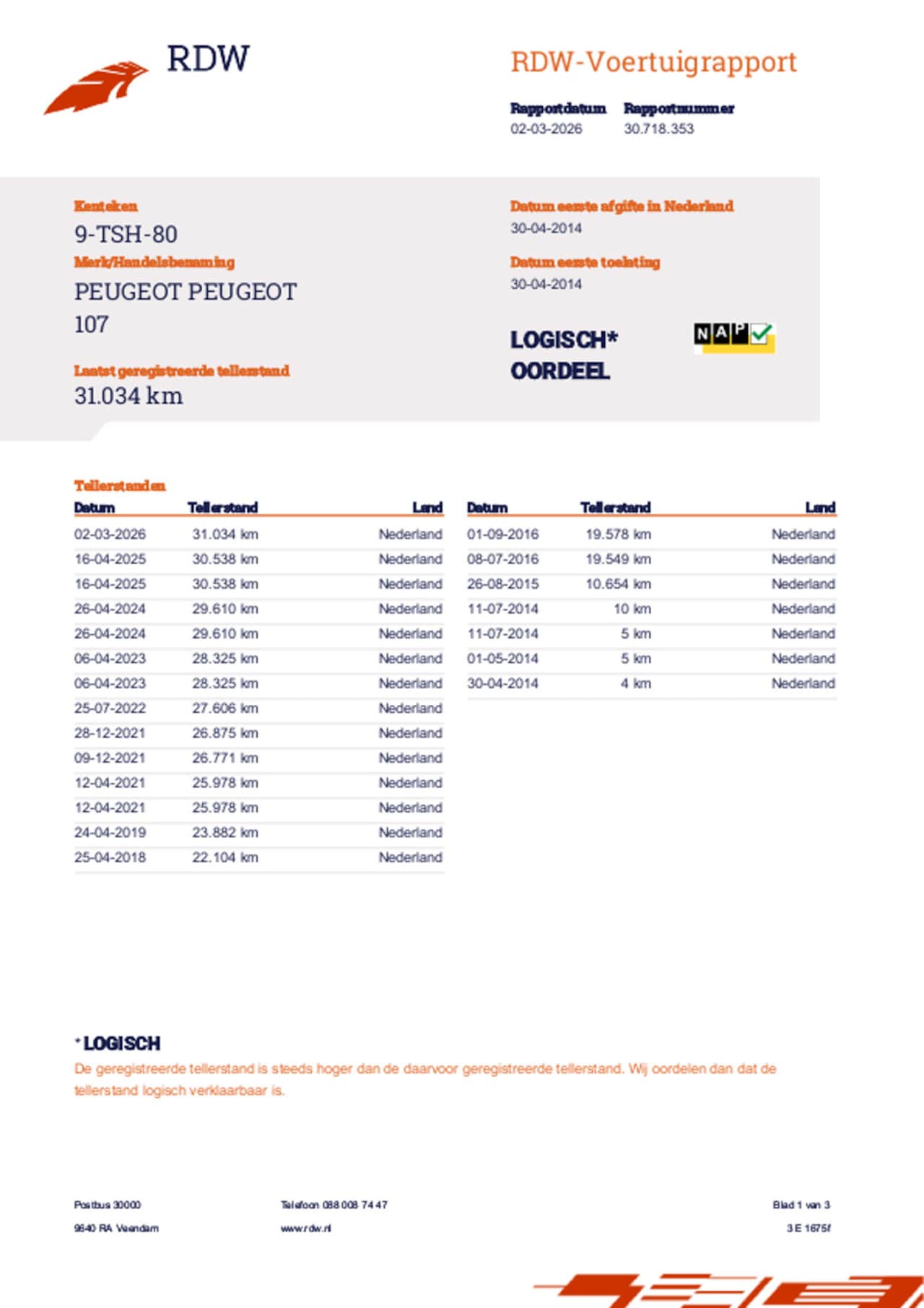 Peugeot 107 - 1.0 Active 1.0 Active, Airco, NL auto, NAP, zeer lage km stand, In nette staat zowel interieur als ex