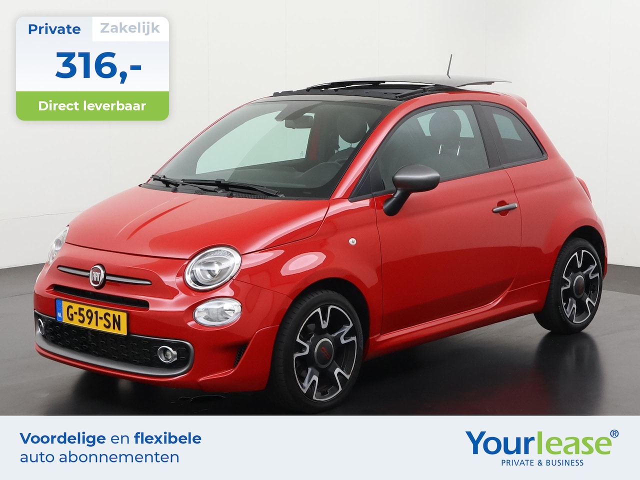 Fiat 500 - 1.2 Sport 500S | All-in 316,- Private Lease | Direct uit voorraad - AutoWereld.nl