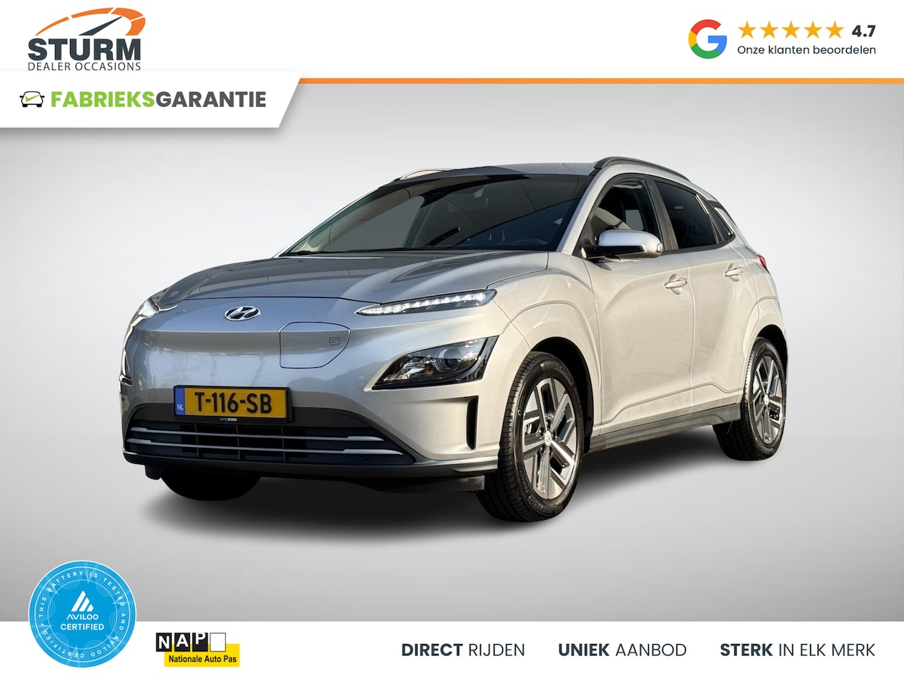 Hyundai Kona Electric - EV Pure 64 kWh SoH 98% incl. Trekhaak! - AutoWereld.nl