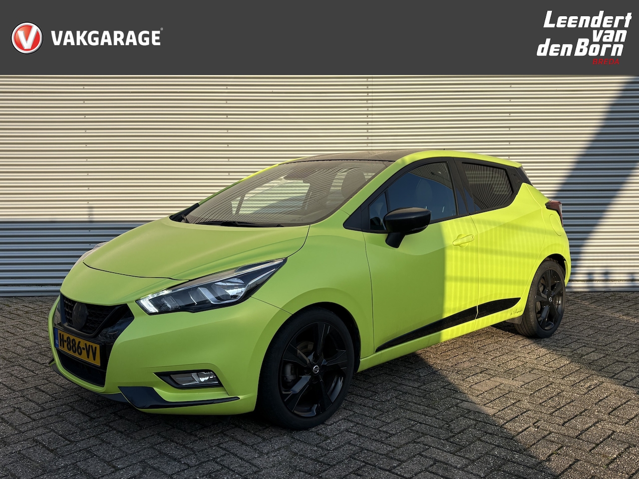 Nissan Micra - 1.0 IG-T N-Sport AUTOMAAT gewrapt in Matt Lizard Lime (PWF) | Navigatie | Camera | Climate - AutoWereld.nl