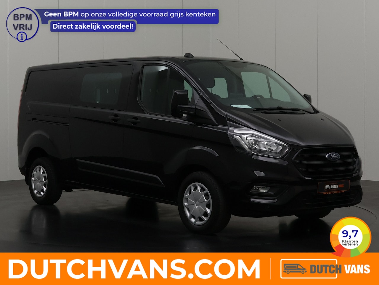 Ford Transit Custom - 130PK Automaat Lang Dubbele Cabine 6-Persoons | Navigatie | Airco | Multimedia | Cruise - AutoWereld.nl