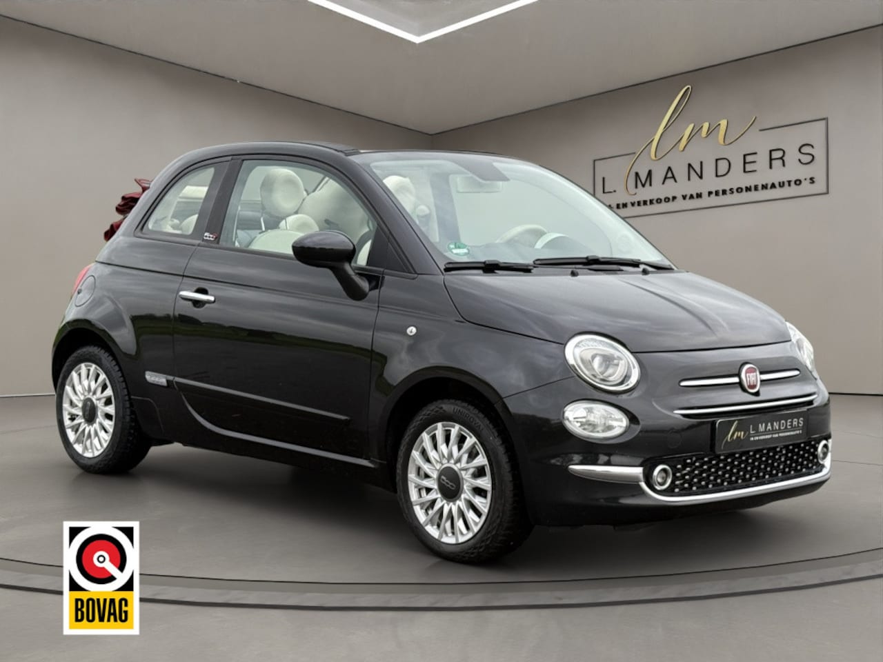 Fiat 500 C - 1.2 Lounge 2020 ZWART | Cabriolet | Apple CarPlay - AutoWereld.nl