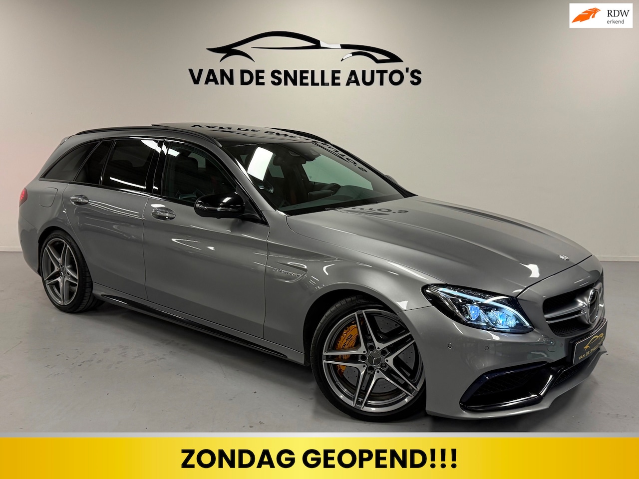Mercedes-Benz C-klasse Estate - AMG 63 S KERAMISCH/SCHAALSTOELEN/PANO/HUD/KEYLESS/360CAMERA/DEALERONDERHOUDEN - AutoWereld.nl