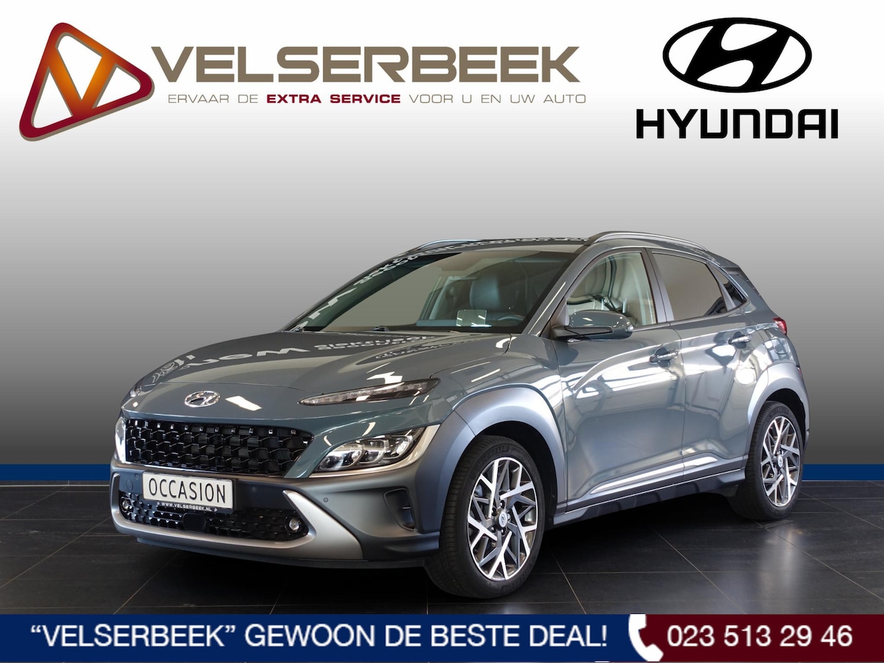 Hyundai Kona - 1.6 GDI HEV Premium * Trekhaak/ACC/Leer/Carplay * - AutoWereld.nl