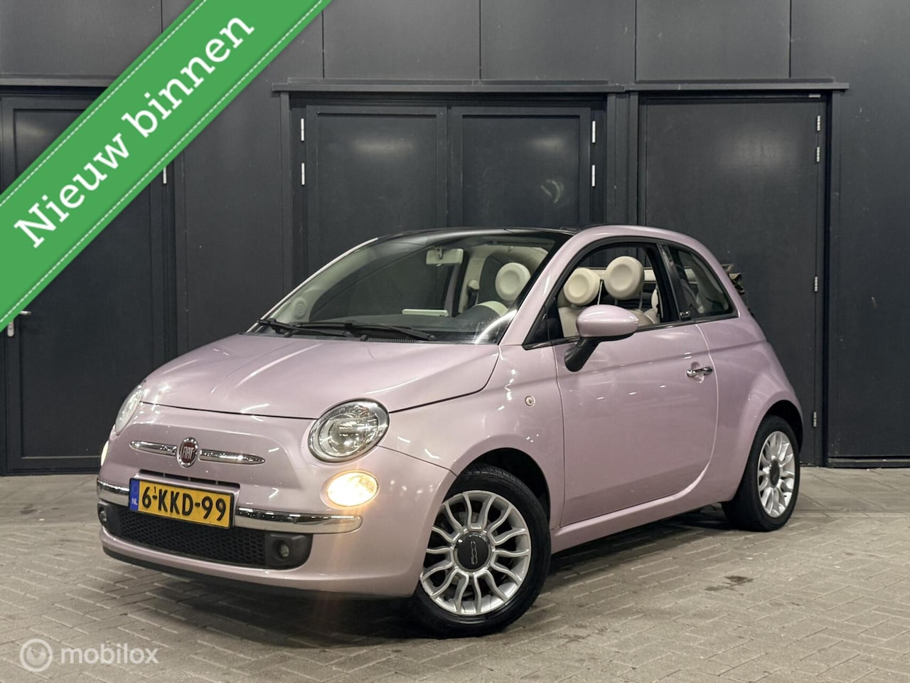 Fiat 500 - 0.9 TwinAir Lounge bianco pastello roze, zeldzaam! - AutoWereld.nl