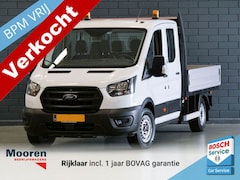 Ford Transit - 350 2.0 TDCI L3H1 DUBBELE CABINE OPEN LAADBAK | 7 PERS. | TREKHAAK |