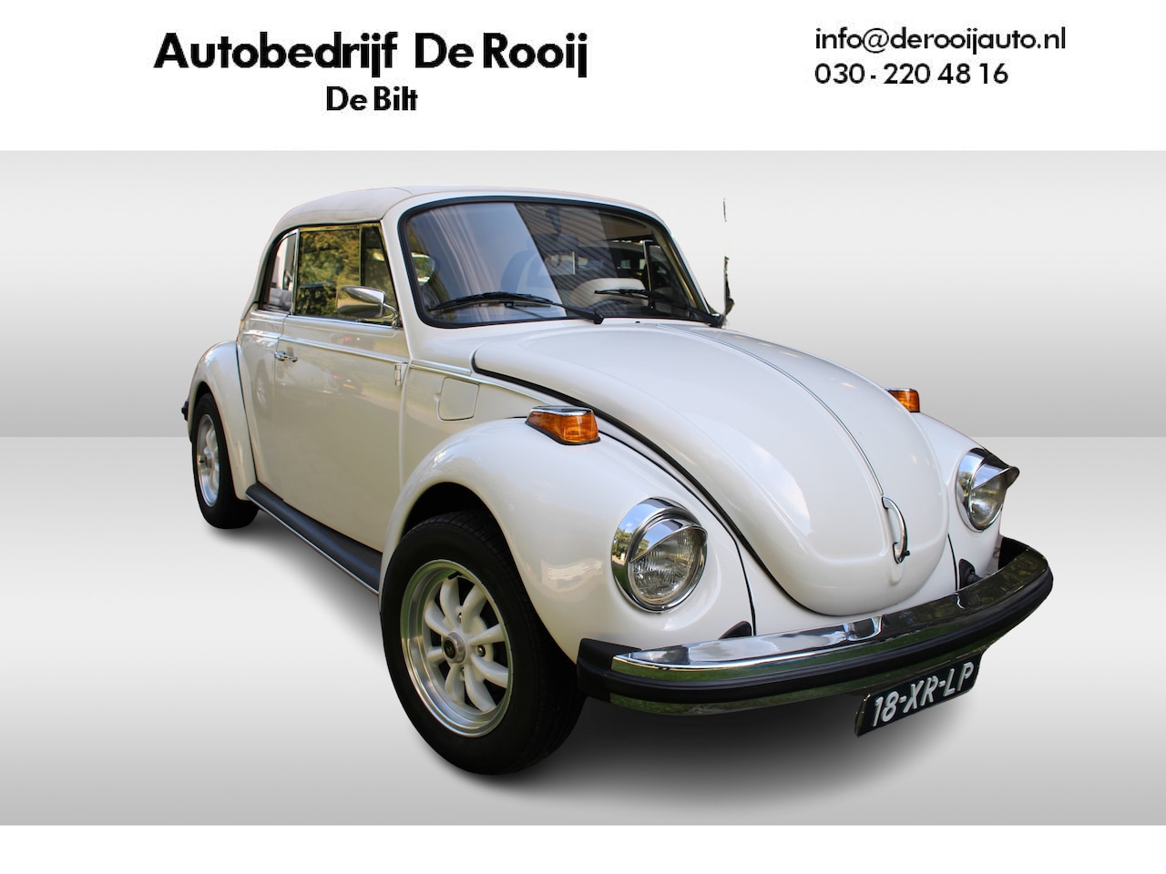 Volkswagen Kever Cabriolet - 1600 Hazard Streaker Wit | Witte Kap | Wit interieur - AutoWereld.nl