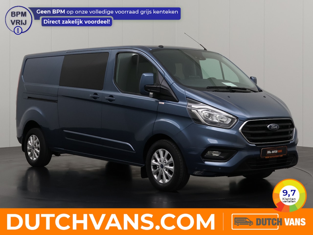 Ford Transit Custom - 2.0TDCi 170PK Automaat Lang Dubbele Cabine | Navigatie | Camera | 2xSchuifdeur | Trekhaak - AutoWereld.nl