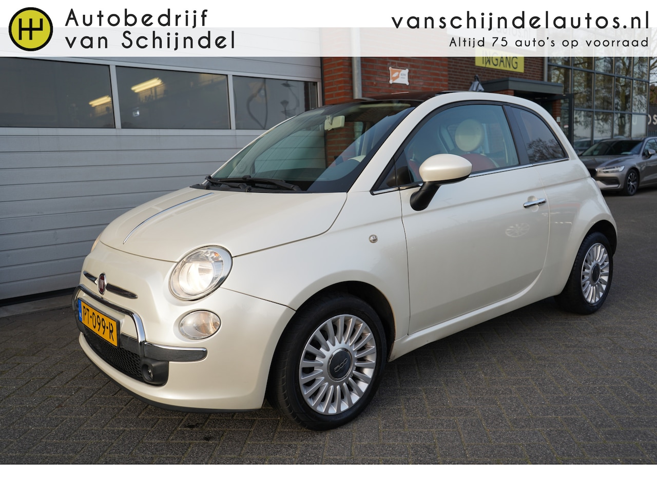 Fiat 500 - 1.4-16V 101PK LOUNGE PERFECT ONDERHOUDEN PARELMOER WIT PANORAMADAK LEDER STOELVERWARMING L - AutoWereld.nl