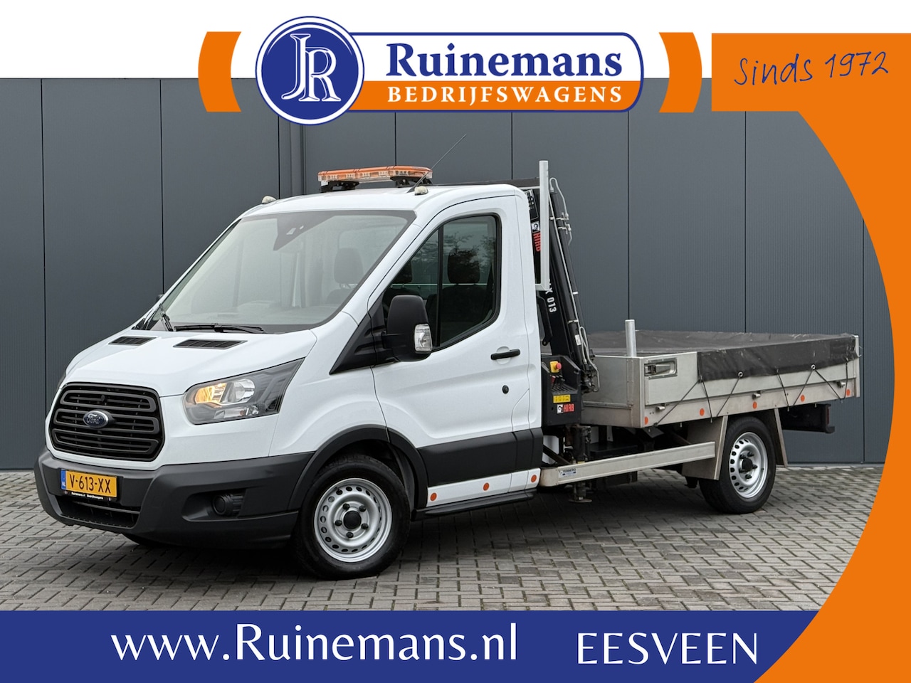 Ford Transit - 2.0 TDCI EURO 6 / PICK UP / HIAB KRAAN T-CLX 013 / 2.7 TONS TREKHAAK / 34.988 KM! / 1e EIG - AutoWereld.nl